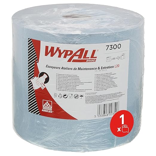 Wypall L20 Wiper, / Roll / Blue / 23.5 cm X 38.0 cm, 7300 (Pack of 1 Roll)