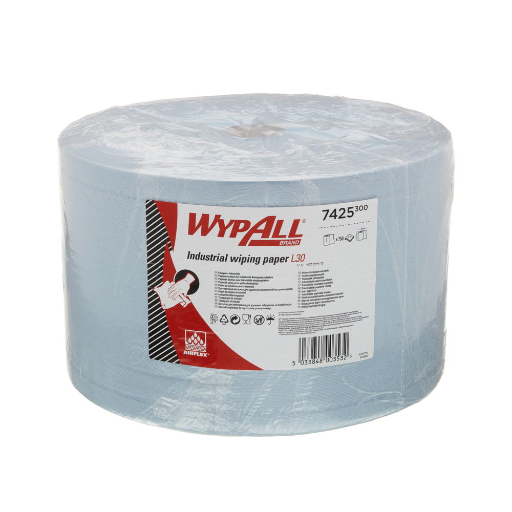 WypAll® L30 Industrial Wiper / Roll / Blue / 23.5cm x 38.0cm , 07425 (Pack of 1 Roll)