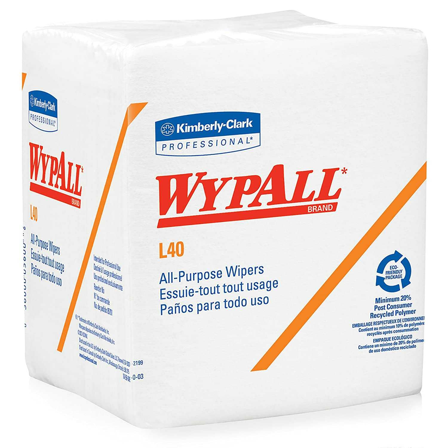 WYPALL* L40 Wipers / Quarter Fold / White / 31.7cm x 33.0, 5701 (Pack of 18)