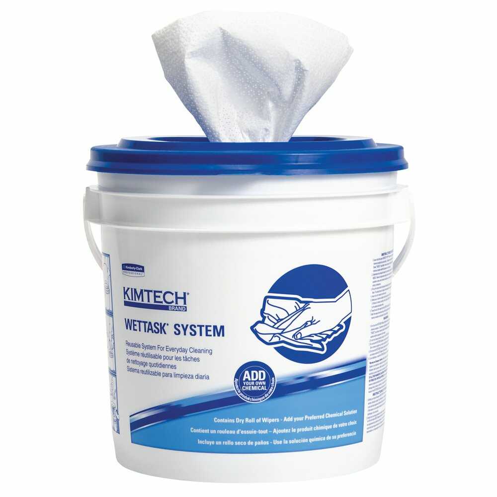 KIMTECH* WETTASK* Wipers for Solvents / 30.4cm x 31.7cm , 06001 ( Pack of 6 Rolls + 1 Bucket )