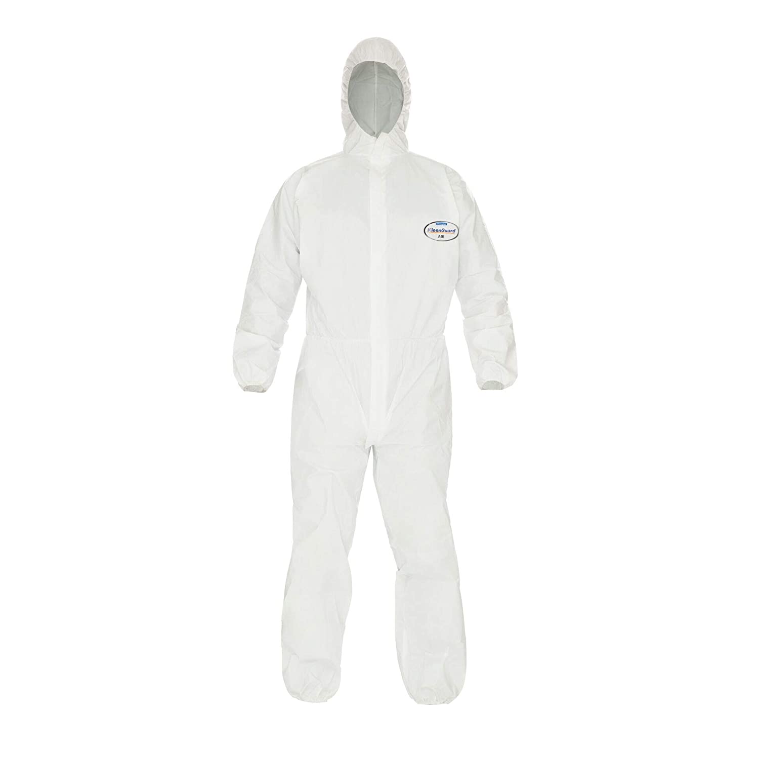 KLEENGUARD* A40 Liquid & Particle Protection Coveralls / Hooded / White, Sizes-M-99791, L-99792 (Pack of 25/Case, 1 Unit/Pack)