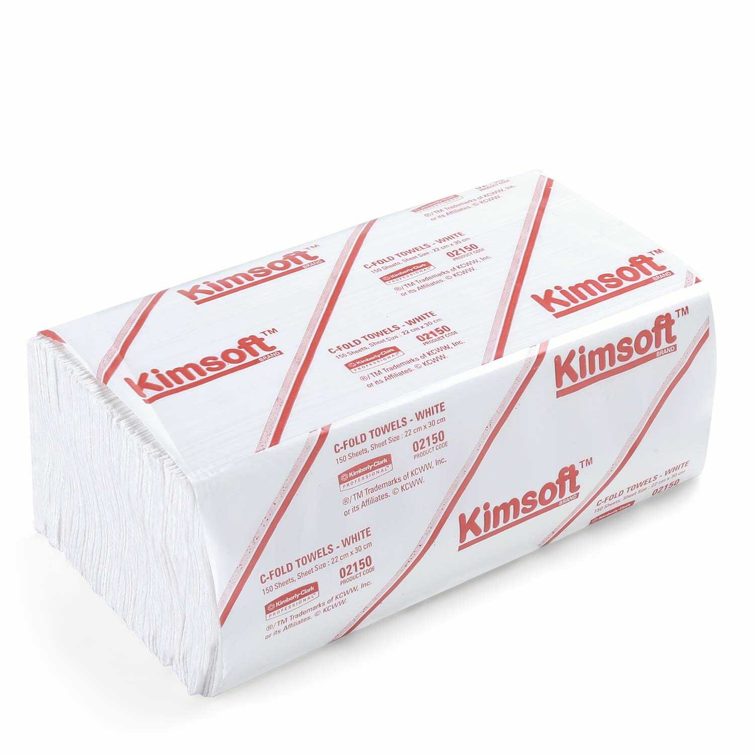 Kimberly Clark* Kimsoft* Compact Fold Hand Towels, 2150 (Pack of 20/Case, 150 Sheets/Pack, Total 3000 Sheets)
