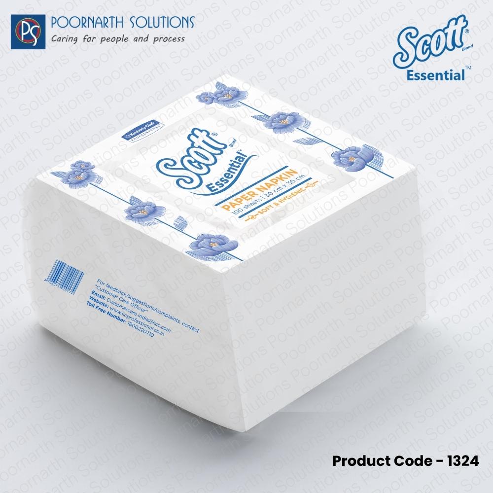 Kimberly Clark* Scott Essential® Paper Napkin, 1324 (Pack of 60 Pkt/Case, 100 Sheets/Pkt, Total 6000 Sheets)