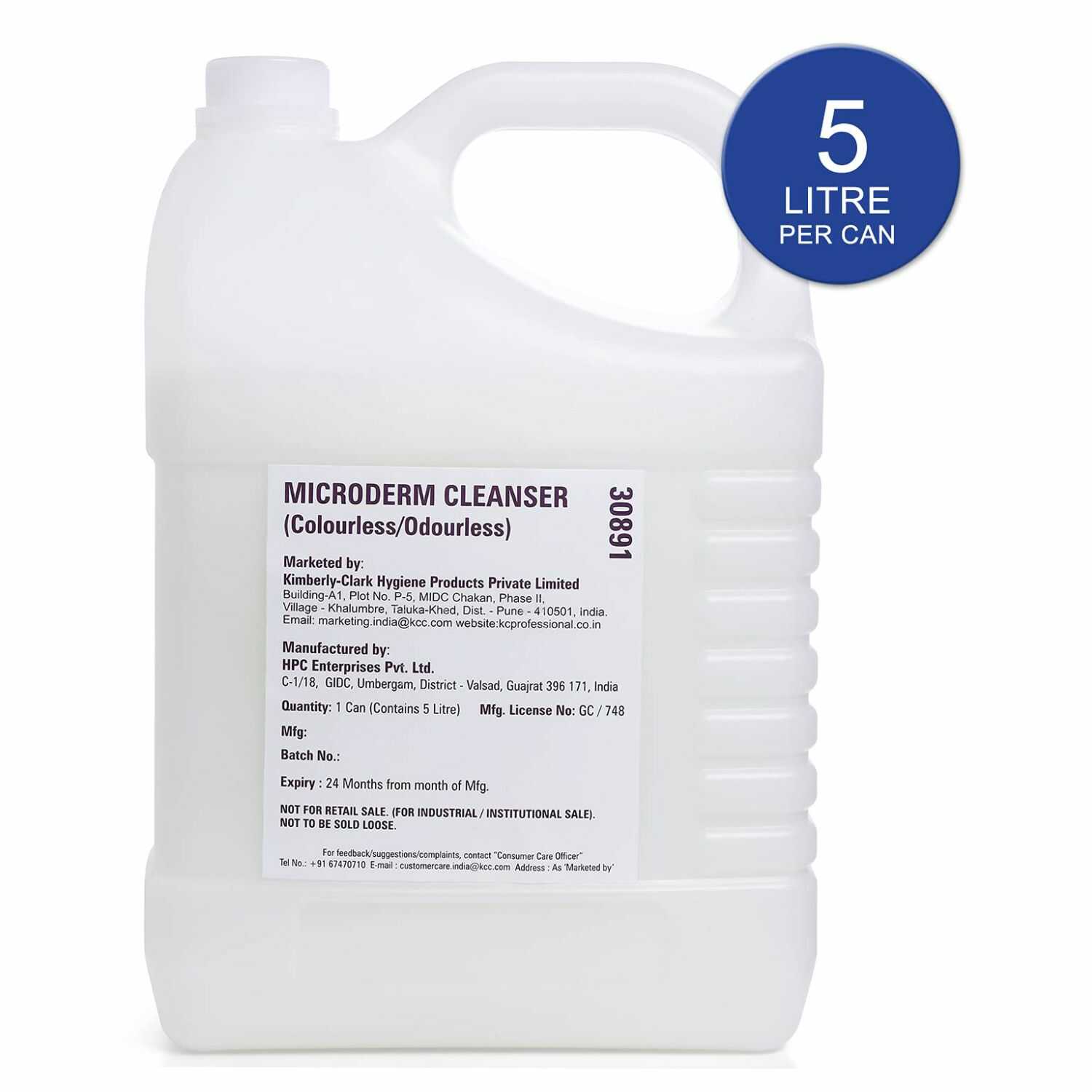 Kimberly Clark* Microderm Cleanser Colourless/Odourless Refill, 30891( Pack of 2 Can/Case, 5ltr/Can, Total 10ltr )