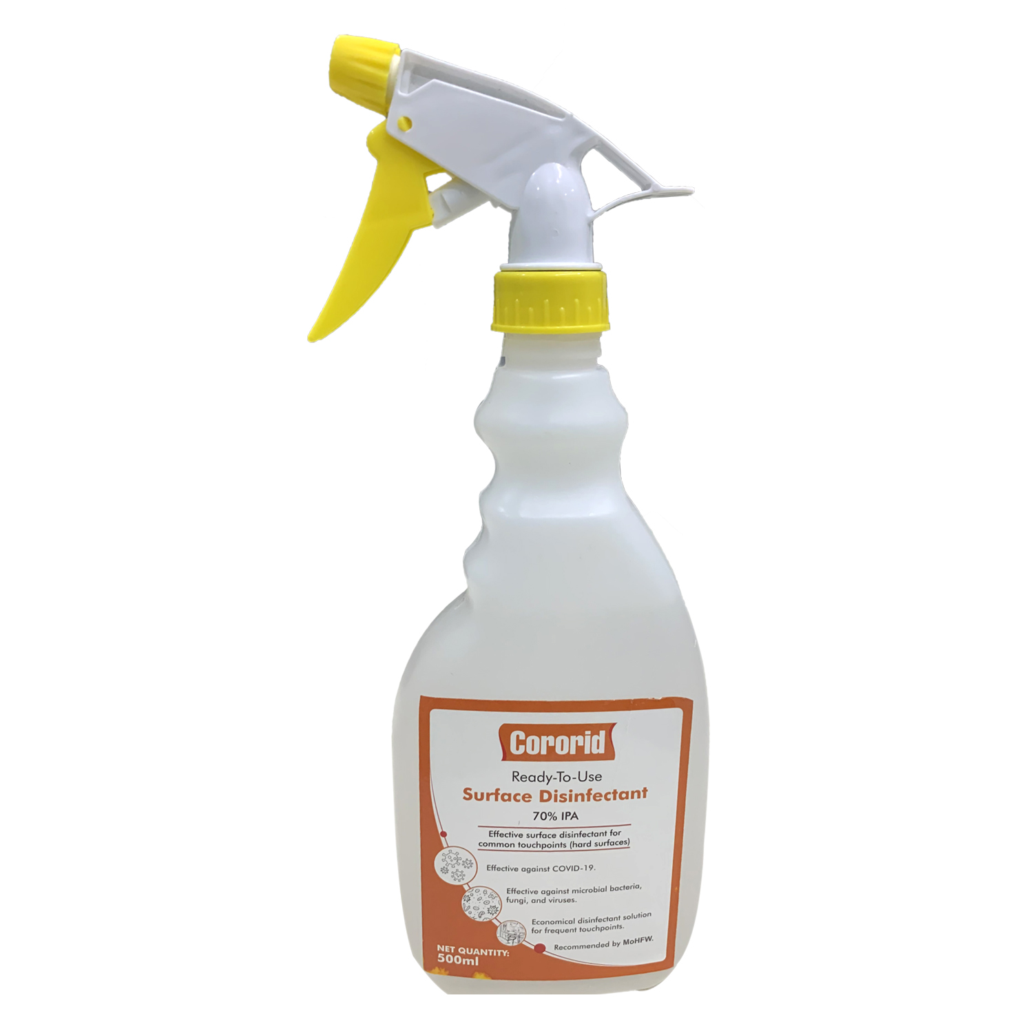 Ready to use Surface Disinfectant (70% IPA) Trigger Pump bottle 500ml, 2042