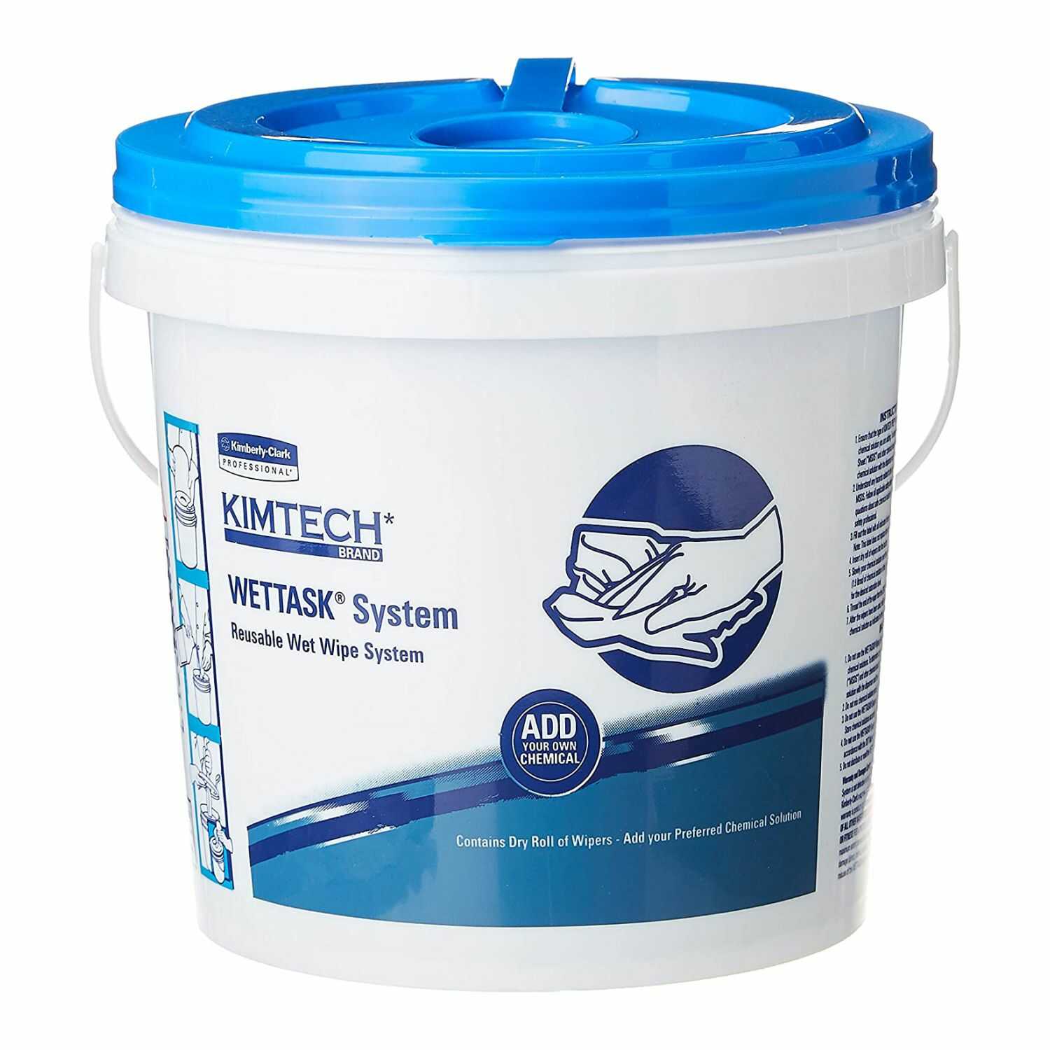 KIMTECH* WETTASK* Wipers for Solvents / 30.5 cm X 31.5 cm, 30902 ( Pack of 6 Rolls + 1 Bucket )