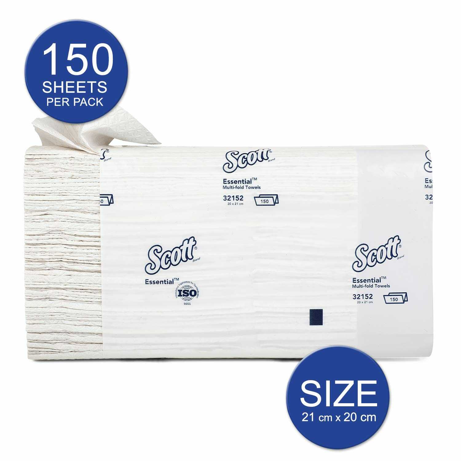 Kimberly Clark* Scott* Multifold Hand Towels, 32152 (Pack of 40/Case, 150 Sheets/Pack, Total 6000 Sheets)