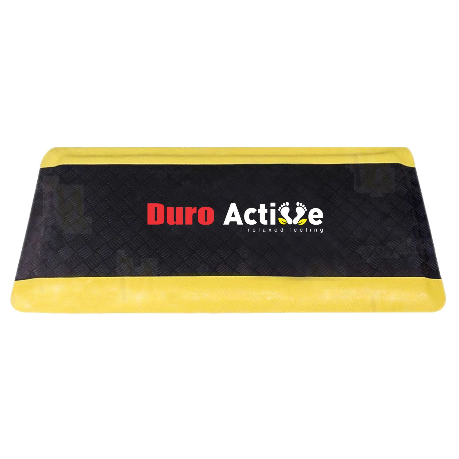 Duro Active PVC Anti Fatigue Mat – 2 feet X 4 feet  Black and Yellow (Pack of 1)