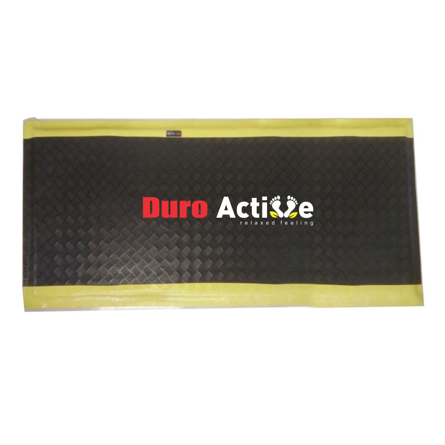 Duro Active PVC Anti Fatigue Mat – 2 feet X 5 feet  Black and Yellow (Pack of 1)