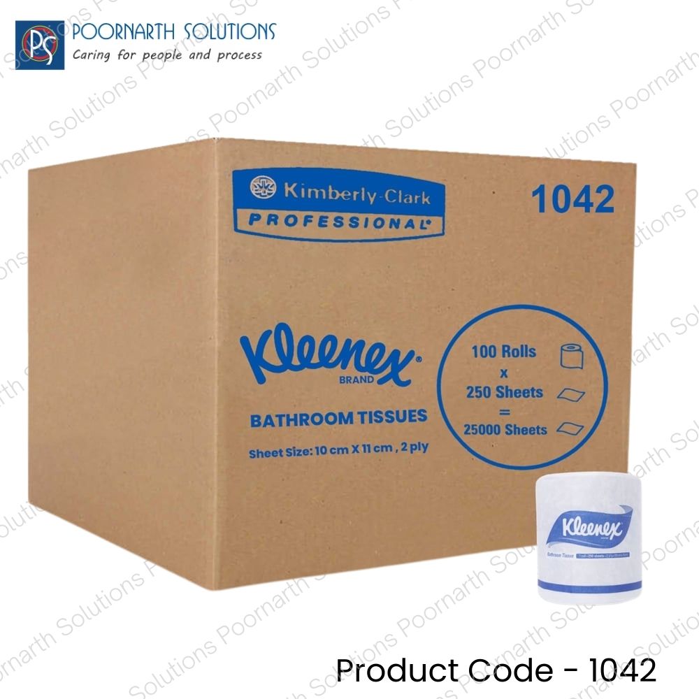 Kleenex Toilet Paper (1042) - 2 Ply Embossed, 100 Rolls/Case, 250 Sheets/Roll (25,000 Sheets Total)