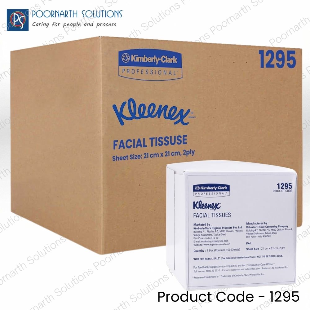 Kleenex® Upright Facial Tissue Box (1295) – 2-Ply, Soft & Absorbent, 100 Pulls / Box, Case of 60 Boxes (6,000 Tissues Total)