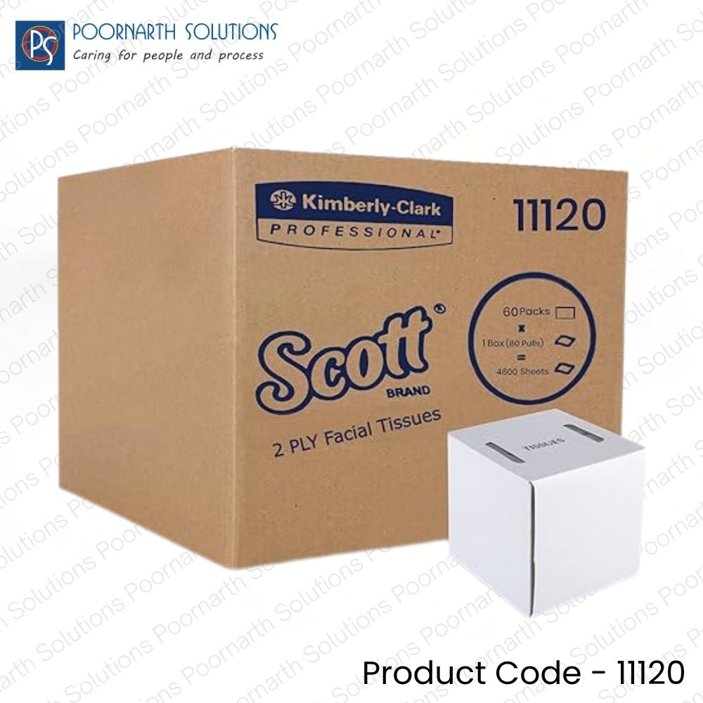 Scott® Facial Tissue Cube (11120) – 2-Ply Soft & Absorbent | 60 Boxes × 80 Pulls Each (4,800 Tissues Total)