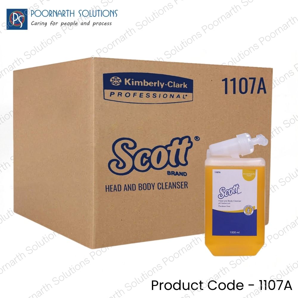 Scott® 1107A Hair & Body Shower Gel / Head & Body Wash – 6 × 1 L Cassettes, Cologne Fragrance