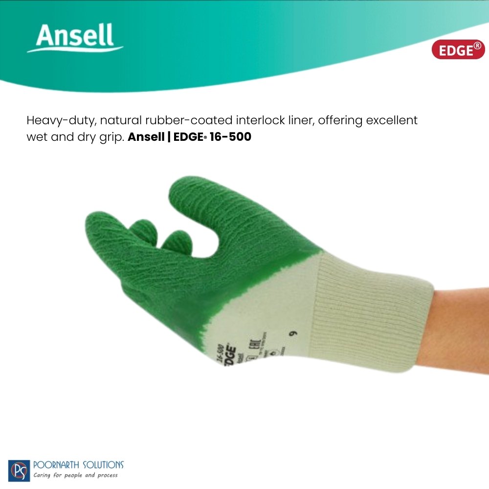 Ansell Edge 16-500 | Multi-Purpose Mechanical Safety Gloves | Industrial Handling & Protection