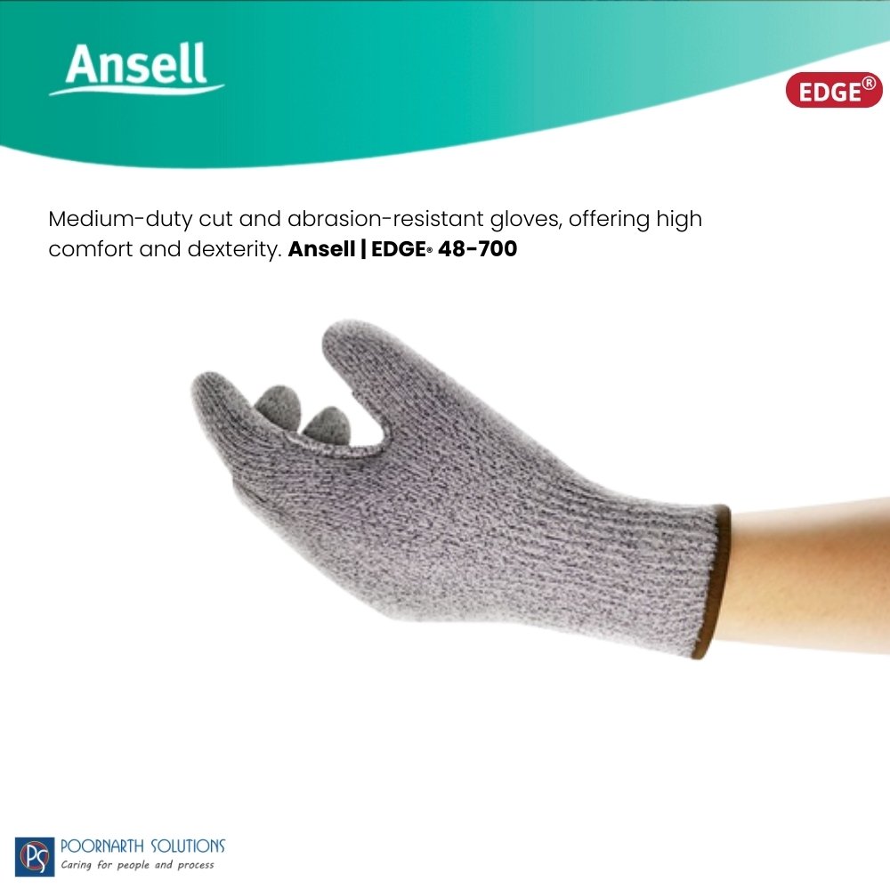 Ansell EDGE 48-700 | High Cut & Abrasion Resistant Industrial Safety Gloves