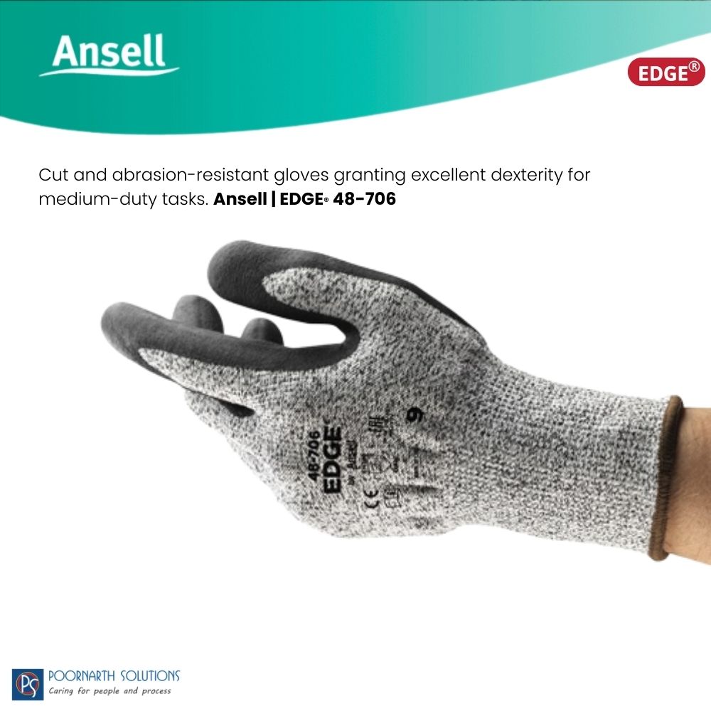 Ansell EDGE 48-706 | Industrial Protective Gloves — High Abrasion & Multi-Purpose Safety